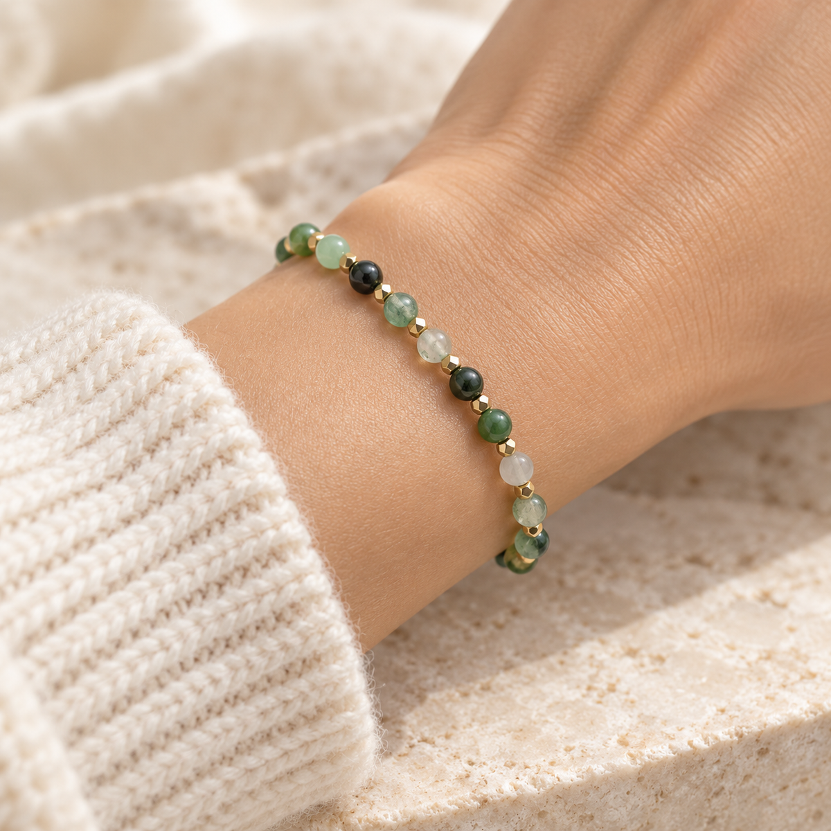 Bracelet en Pierres Naturelles – Carte avec Message