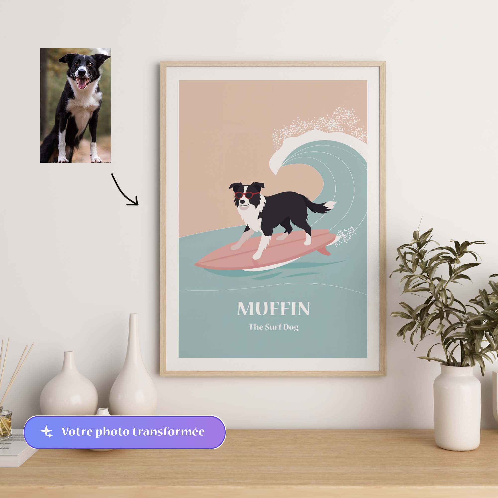 Votre Animal en Train de Surfer
