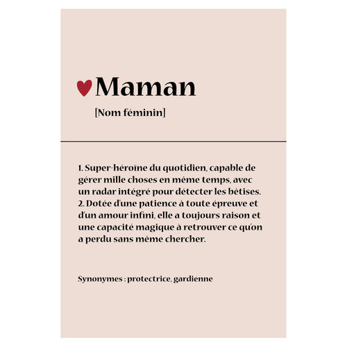 Affiche défintion du mot maman