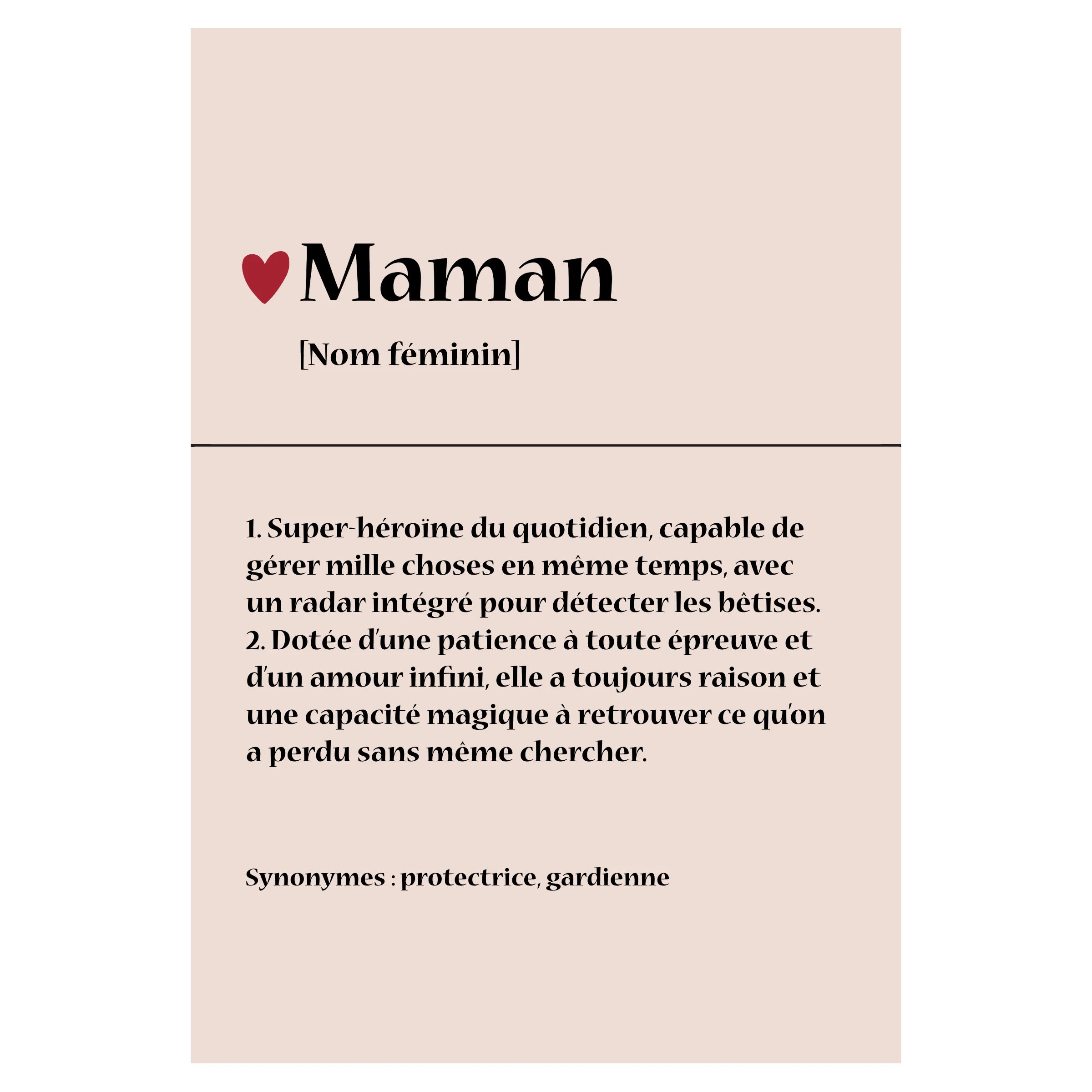 Affiche défintion du mot maman