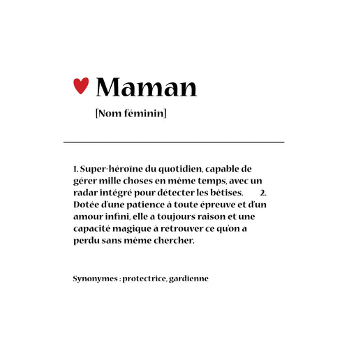 Affiche défintion du mot maman