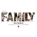 Affiche personnalisée avec photos en forme du mot "FAMILY"