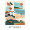 Affiche illustrée du Pays Basque