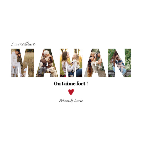 Affiche Personnalisée avec Photos sous forme du mot Maman