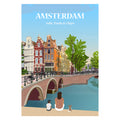 Affiche personnalisée d'une famille profitant d'une pause à Amsterdam