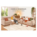 Affiche d'une famille assise dans le salon.