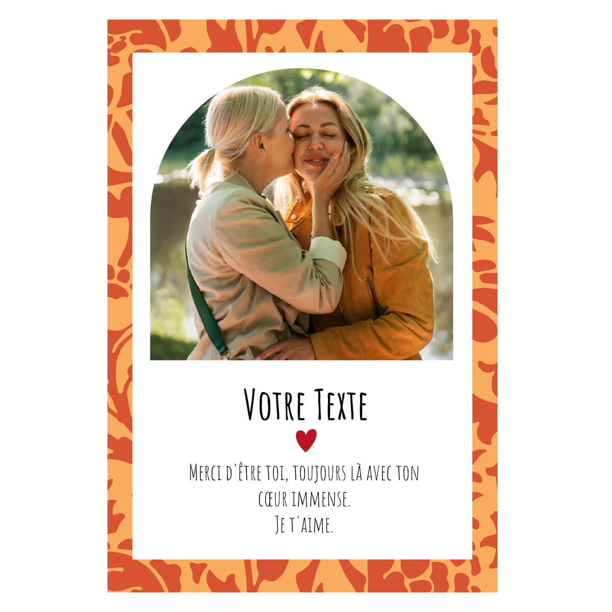 Carte avec une photo d'une mère et sa fille.