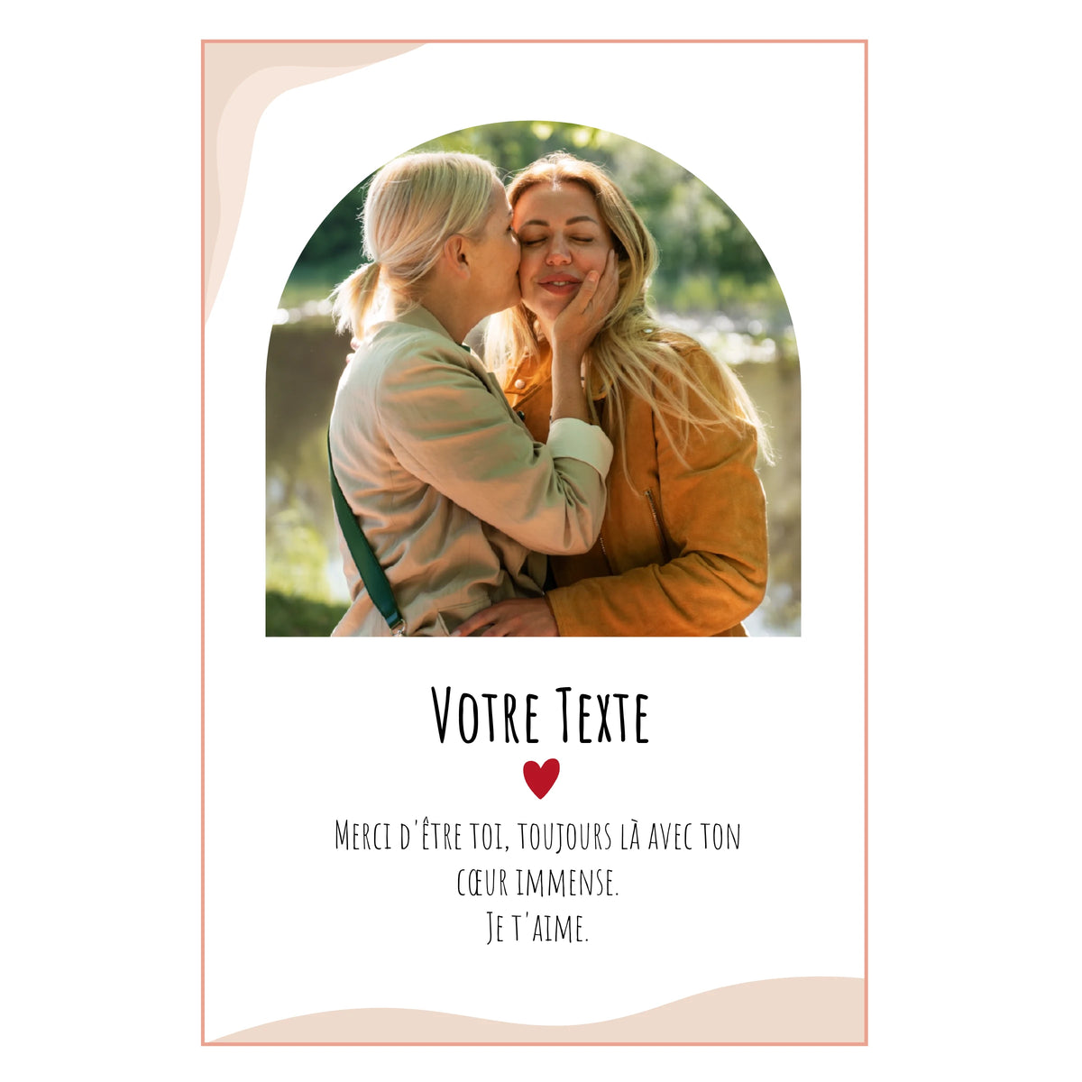 Carte avec une photo d'une mère et sa fille.