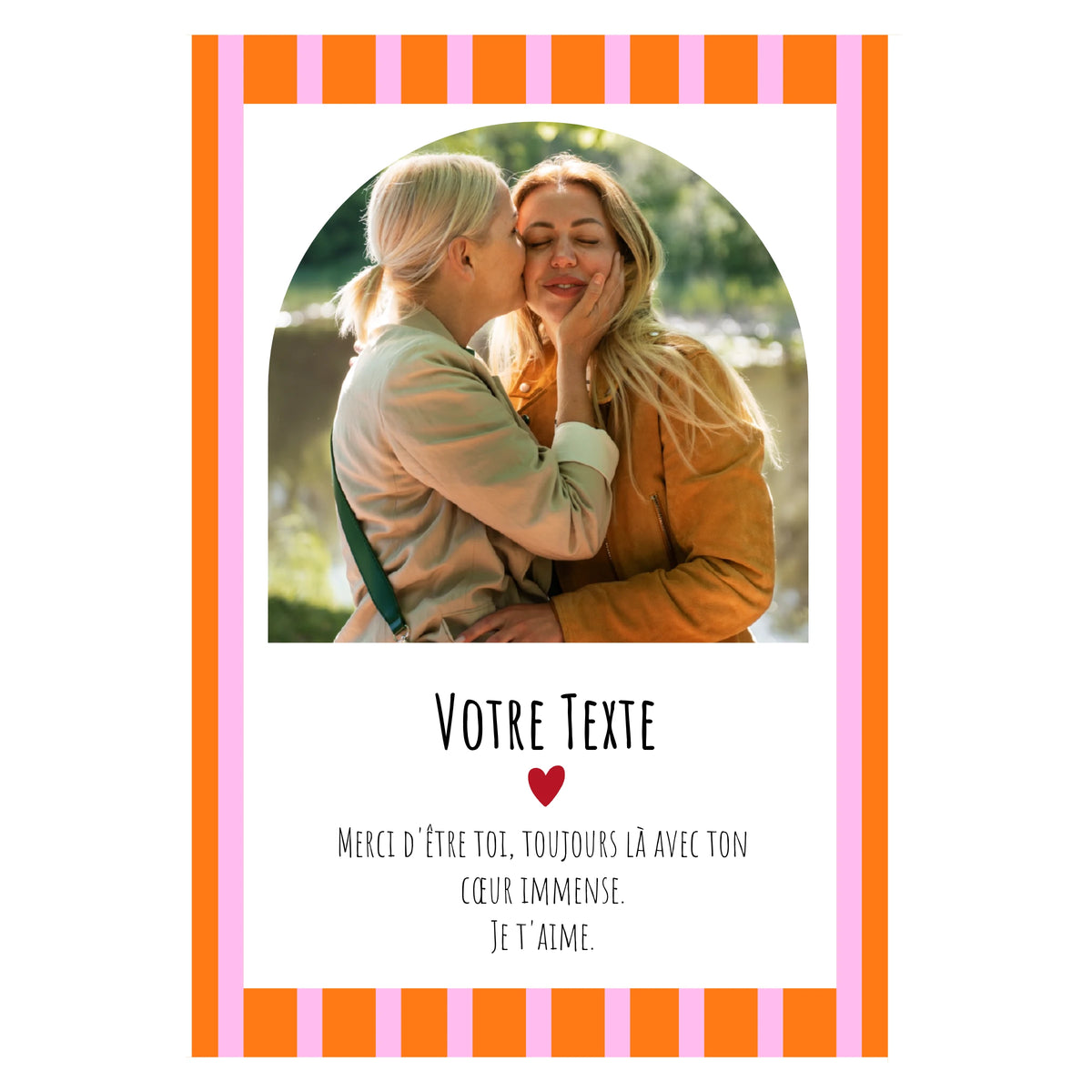 Carte avec une photo d'une mère et sa fille.