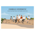 Famille assise sur un muret