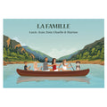 Affiche personnalisée d'une famille faisant du Kayak ensemle.