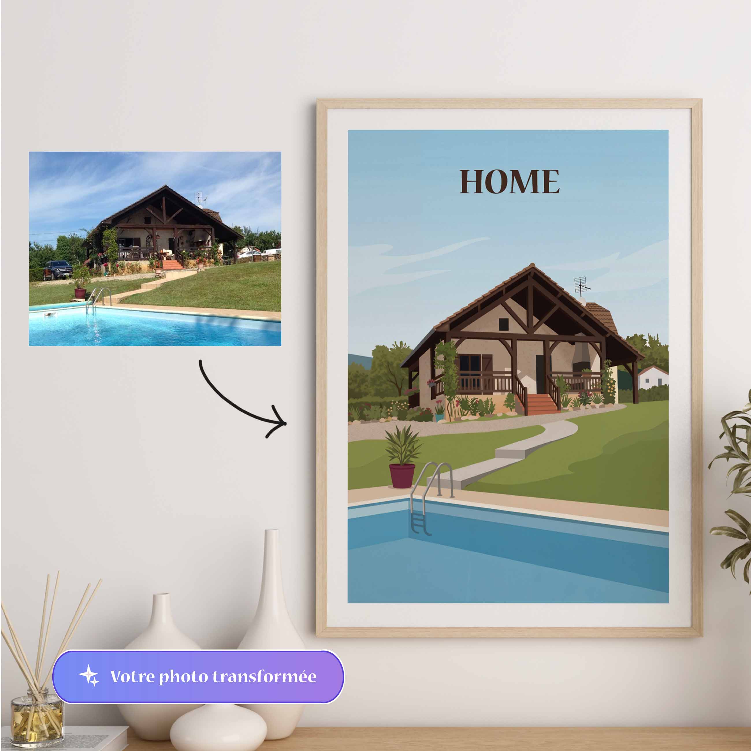 Affiche Maison Personnalisée à partir de photo