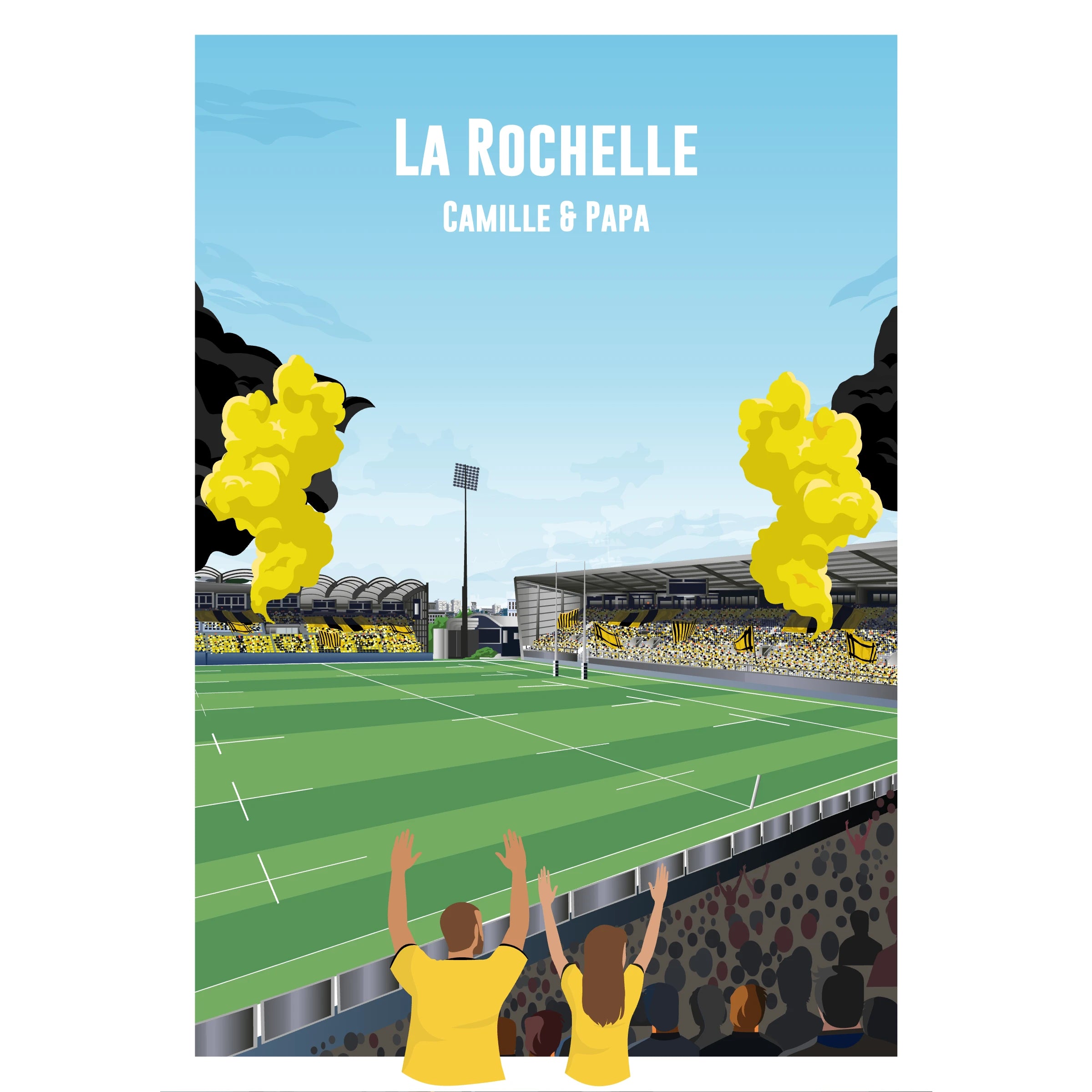 Affiche stade de Rugby La Rochelle personnalisée – Cactus Moments